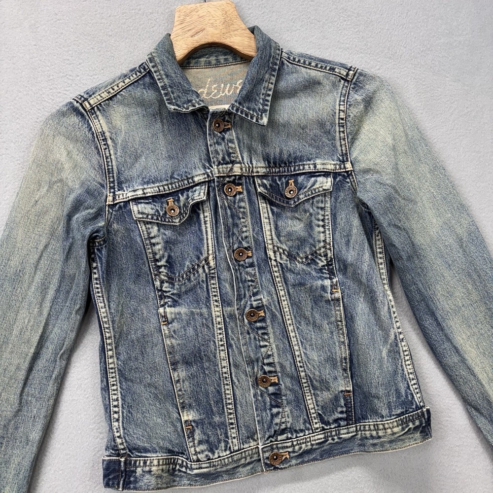 Madewell Denim Jacket Mens Small Blue Trucker Faded Biker Grunge Metal Rock
